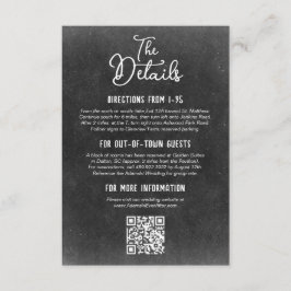 Landelijke boerderij krijtbord Huwelijksdetails Informatiekaartje