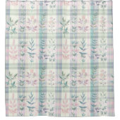 Landelijke boerderij Pastel Floral Plaid Douchegordijn (Voorkant)