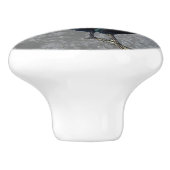 Landelijke Boerderij Rooster op grijze achtergrond Keramische Knop (Zijkant)