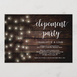 Landelijke boerderij slingerlicht, trouwfeestje kaart