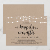 Landelijke boerderij snoerlichtjes, Kraft-huwelijk Kaart (Voorkant / Achterkant)