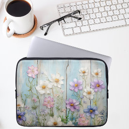 Landelijke boerderij wilde bloem cottage bloemstuk laptop sleeve