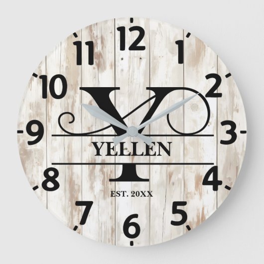 Landelijke boerderij Y Monogram Grote Klok (Voorkant)