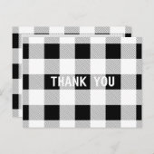 landelijke boerderij zwart wit buffel geruit feest briefkaart (Voorkant / Achterkant)