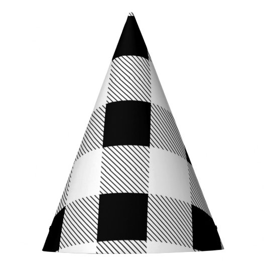 landelijke boerderij zwart-wit buffel geruit feest feesthoedjes (Voorkant)