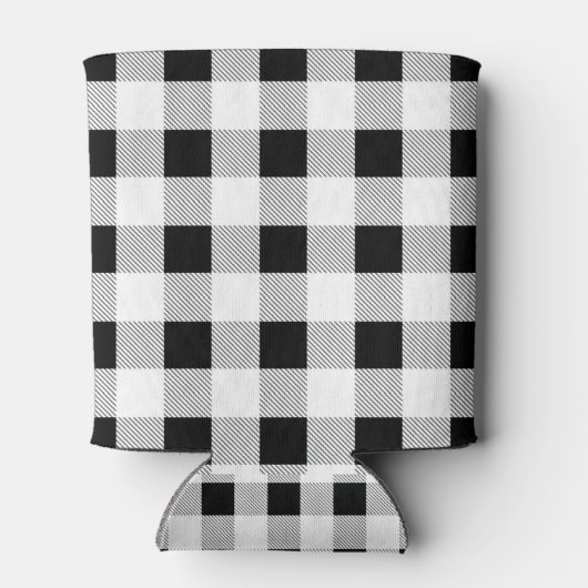 landelijke boerderij zwart-wit buffelruitpatroon f blikjeskoeler (Achterkant)