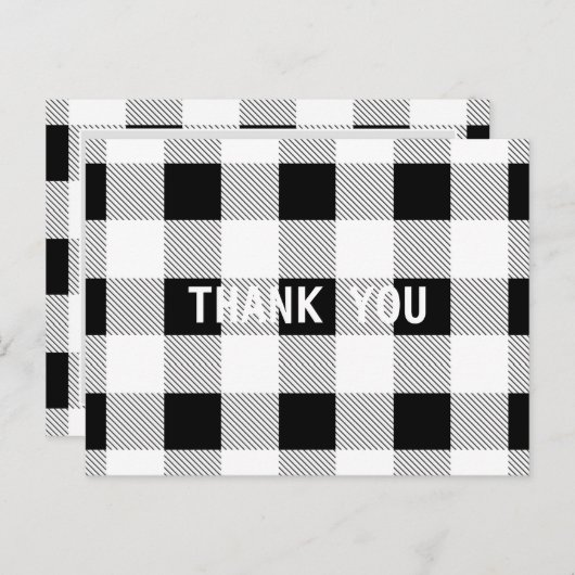 landelijke boerderij zwart-wit buffelruitpatroon f briefkaart (Voorkant / Achterkant)