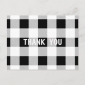 landelijke boerderij zwart-wit buffelruitpatroon f briefkaart (Voorkant)