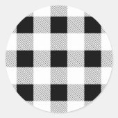 landelijke boerderij zwart witte buffel geruite fe ronde sticker (Voorkant)