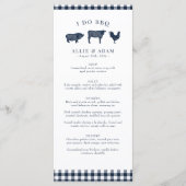 Landelijke boerderijhuwelijk of I Do BBQ-menu Menu (Voorkant)