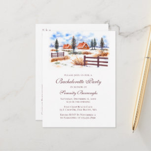 Landelijke Boerderijschuur Winter Afscheidsetentje Briefkaart