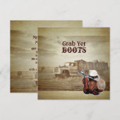 Landelijke boerderijtruck western country bruiloft kaart (Voorkant / Achterkant)