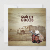 Landelijke boerderijtruck western country bruiloft kaart (Voorkant)