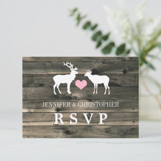 Landelijke boerenbruiloft RSVP-uitnodiging voor bo RSVP Kaartje (Staand voorkant)