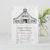 Landelijke boerenhoeve eenvoudige houten trouwuitn save the date (Staand voorkant)