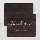 Landelijke boerenhoeve houten bruiloft verjaardags bedankkaart (Voorkant / Achterkant)