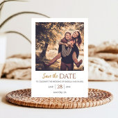 Landelijke Boheemse Bloemige Foto Bruiloft Aardtin Save The Date