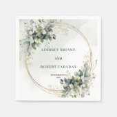 Landelijke Boheemse Witte Rozen Bruiloft Servetten (Voorkant)