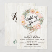 Landelijke Boho Bloemenkrans Bruiloft Feest Kaart (Voorkant / Achterkant)