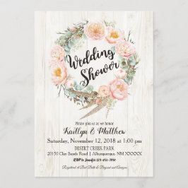 Landelijke Boho Bloemenkrans Bruiloft Feest Kaart