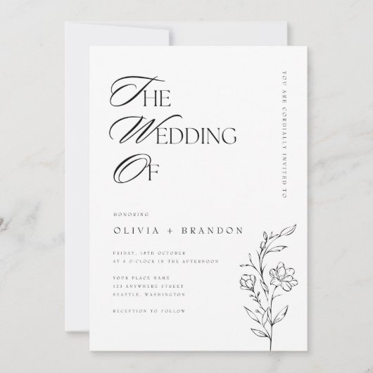 Landelijke Boho Bloemige Moderne Minimalistische B Kaart (Voorkant)