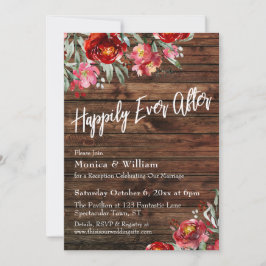 Landelijke Boho Bourgondië Rood Bloemig Gelukkig T Kaart