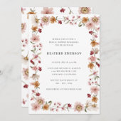Landelijke Boho Bruidsdouche Kaart (Voorkant / Achterkant)