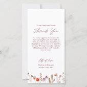 Landelijke Boho Chic Herfst Wilde Bloemen Bruiloft Bedankkaart (Voorkant)