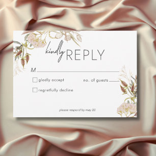 Landelijke Boho Delicate Herfst Wilde Bloemen Brui RSVP Kaartje