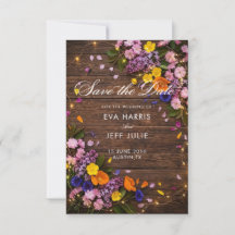 LANDELIJKE BOHO HOUTEN SAVE THE DATE TROUWKAART UI