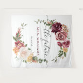 Landelijke Boho Romantische Bloem Bruidsachtergron Wandkleed (Voorkant (horizontaal))