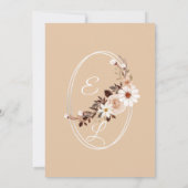 Landelijke Boho Trouwuitnodiging | Beige Bloemkaar Kaart (Achterkant)