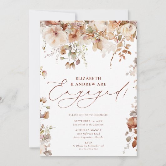 Landelijke Boho Tuin Bloemen Trouwdag Kaart (Voorkant)