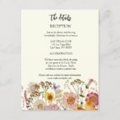 Landelijke Boho Wilde Bloemen Bruiloft Details Informatiekaartje (Voorkant)