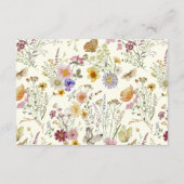 Landelijke Boho Wilde Bloemen Trouwdetails Informatiekaartje (Achterkant)