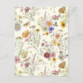 Landelijke Boho Wilde Bloemen Trouwdetails Informatiekaartje (Achterkant)