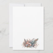 Landelijke Boho Zilver & Roze Bloemen Save The Date (Achterkant)