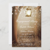 Landelijke Boom String Lichtjes Verlovingsfeest Kaart (Voorkant)