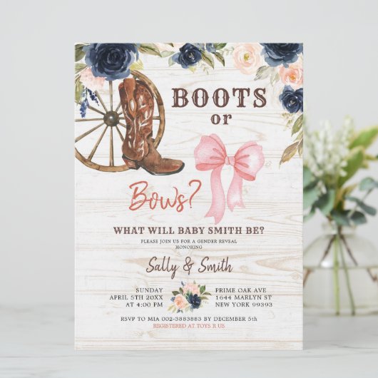 Landelijke Boos of bogen Genderuitnodiging openbaa Kaart (Staand voorkant)