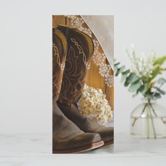Landelijke Boots and Lace Western Wedding Programm Programmakaart (Staand voorkant)