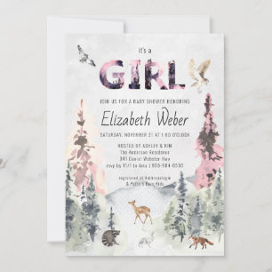 Landelijke bos-babyshoweruitnodiging
