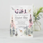 Landelijke bos-babyshoweruitnodiging (Staand voorkant)