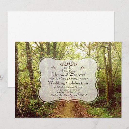 Landelijke bos bruiloft uitnodiging (Voorkant / Achterkant)