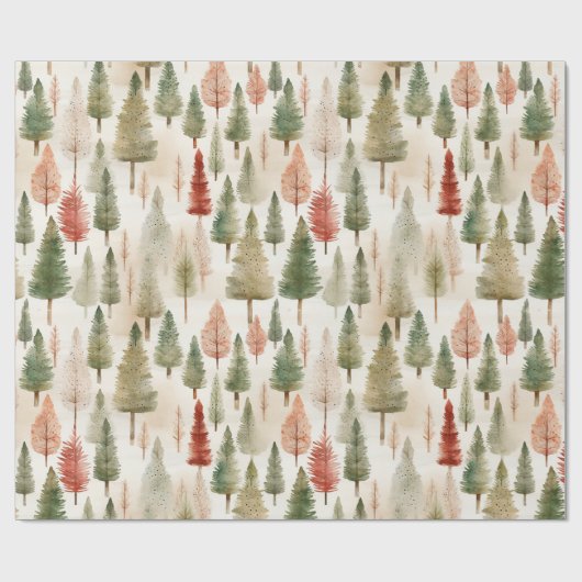 Landelijke bos met bomen cadeaupapier (Vlak)