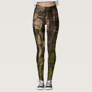 Landelijke bos mosgroene boomschors leggings