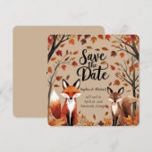 Landelijke Bos Vos Herfst Save the Date Trouwkaart (Voorkant / Achterkant)