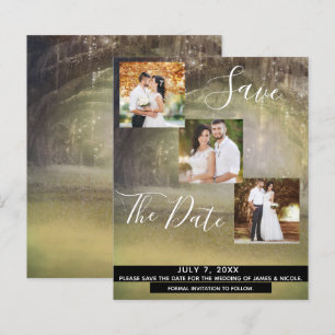 Landelijke Bosbomen Huwelijksfoto Save the Date