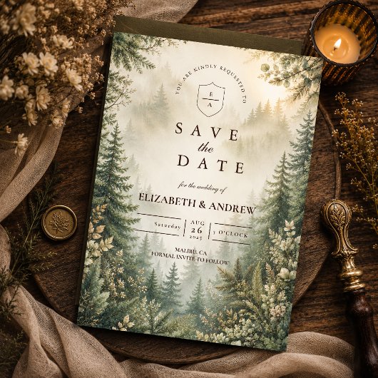 Landelijke Bosbruiloft Save The Date