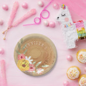 Landelijke Bosrijke Waterverf Bloemrijke Bruidsdou Papieren Bordje (Feest)