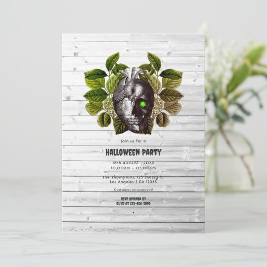 Landelijke bossen volwassenen Halloween-feest Kaart (Staand voorkant)